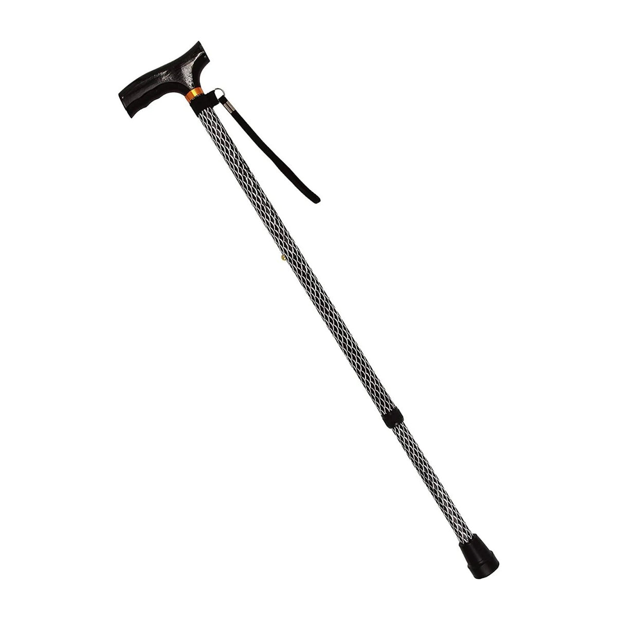 Coloured Folding Walking Stick - Etched Black